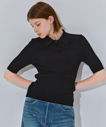 【THE TOKYO/ザトウキョウ】Skipper Half Sleeve Knit/スキッパーハーフスリーブサマーニット