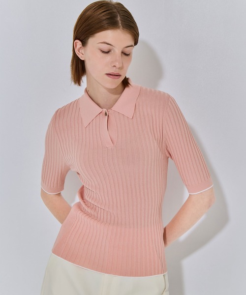 THE TOKYO（ザトウキョウ）の「【THE TOKYO/ザトウキョウ】Skipper Half Sleeve Knit/スキッパーハーフスリーブサマーニット（ニット/セーター・レディース・ピンク/ホワイト/ブラック・FREE）」の21枚目の写真