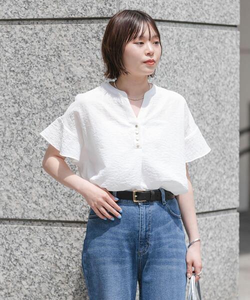 URBAN RESEARCH(アーバンリサーチ)の「フレンチスリーブスキッパーブラウス(シャツ/ブラウス・レディース・ブラック系その他/オフホワイト/ライトブルー・FREE)」の10枚目の写真