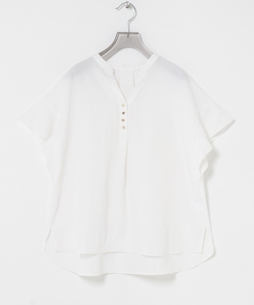 URBAN RESEARCH(アーバンリサーチ)の「フレンチスリーブスキッパーブラウス(シャツ/ブラウス・レディース・ブラック系その他/オフホワイト/ライトブルー・FREE)」の4枚目の写真