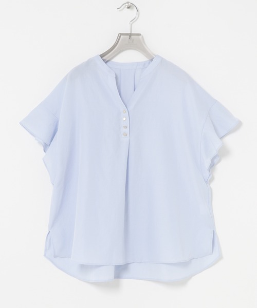 URBAN RESEARCH(アーバンリサーチ)の「フレンチスリーブスキッパーブラウス(シャツ/ブラウス・レディース・ブラック系その他/オフホワイト/ライトブルー・FREE)」の8枚目の写真