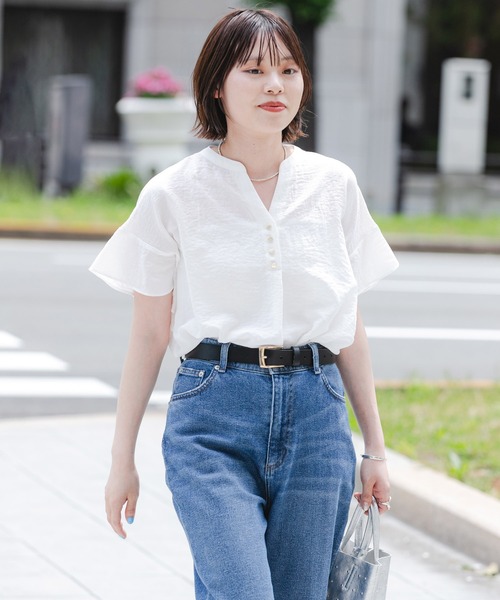URBAN RESEARCH(アーバンリサーチ)の「フレンチスリーブスキッパーブラウス(シャツ/ブラウス・レディース・ブラック系その他/オフホワイト/ライトブルー・FREE)」の18枚目の写真