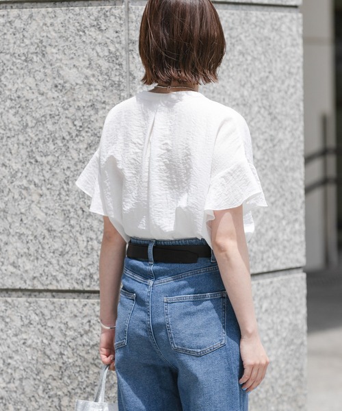 URBAN RESEARCH(アーバンリサーチ)の「フレンチスリーブスキッパーブラウス(シャツ/ブラウス・レディース・ブラック系その他/オフホワイト/ライトブルー・FREE)」の16枚目の写真