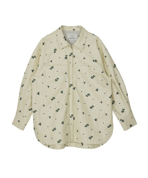 Ameri(アメリ)の「CHRISTINE EMBROIDERY SHIRT JACKET(ブルゾン・レディース・アイボリー/ブラウン/ブラック・MEDIUM/SMALL)」の14枚目の写真