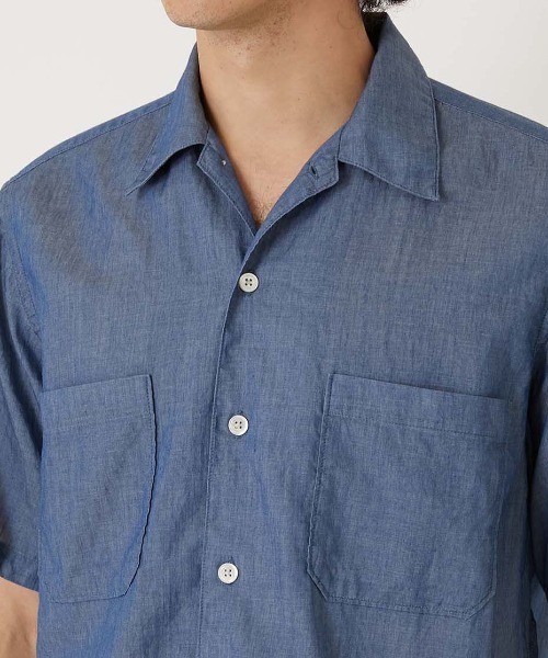BLUE BLUE（ブルーブルー）の「スーパーライトデニム ショートスリーブシャツ（シャツ/ブラウス・メンズ・ブルー・S/M/L/XL）」の5枚目の写真