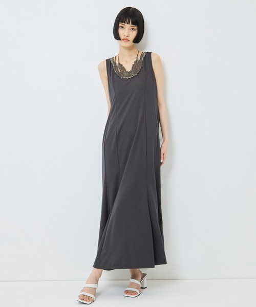MURRAL（ミューラル）の「【MURRAL/ミューラル】《STUDIOUS別注》embroiddered one piece/エンブロイダリーワンピース/接触冷感/紫外線防止（ワンピース・レディース・ブラック/グレー・1/2）」の7枚目の写真