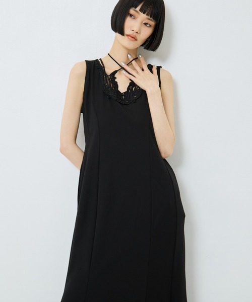 MURRAL（ミューラル）の「【MURRAL/ミューラル】《STUDIOUS別注》embroiddered one piece/エンブロイダリーワンピース/接触冷感/紫外線防止（ワンピース・レディース・ブラック/グレー・1/2）」の10枚目の写真