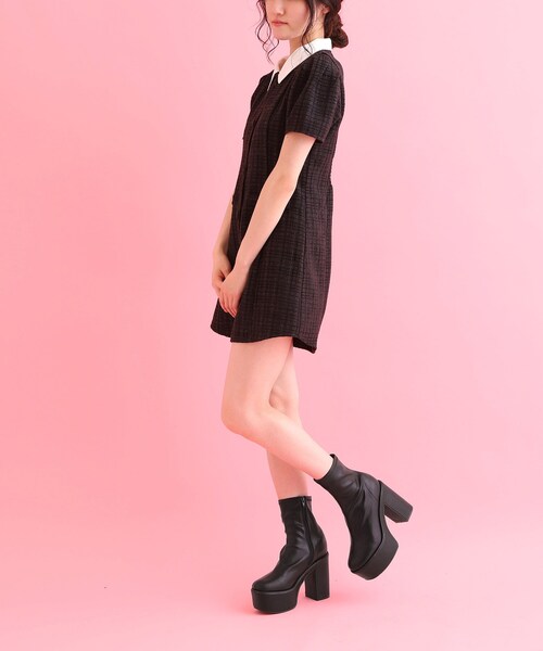 cs T&P（シーエスティーアンドピー）の「厚底シンプルブーツ（ブーツ・レディース・ブラック/ブラック系・M/S/L/LL）」の3枚目の写真