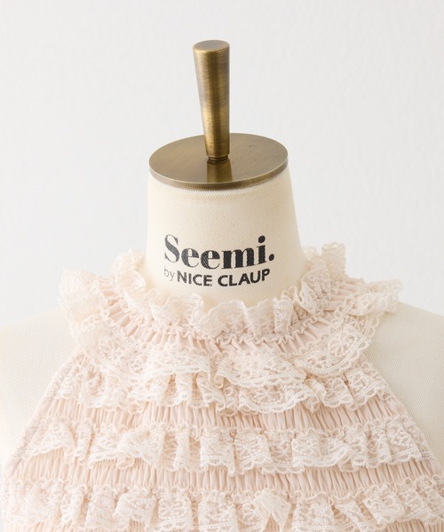 Seemi. byNICECLAUP（ シーミーバイナイスクラップ）の「シャーリングアメスリトップス（シャツ/ブラウス・レディース・オフホワイト/ブラウン/ピンク・FREE）」の6枚目の写真
