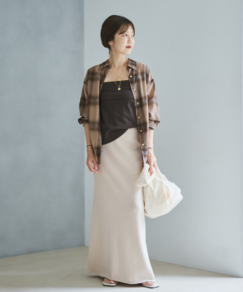 plage(プラージュ)の「Paper mix knit スカート(スカート・レディース・アイボリー/ベージュ・38/36)」の4枚目の写真