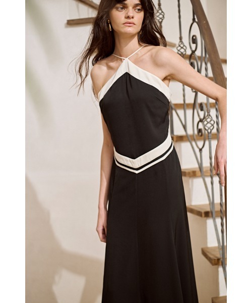 Estella.K(エステラケー)の「Riviera Grace Dress バイカラードレス(ワンピース・レディース・ブラック/オフホワイト・FREE)」の19枚目の写真