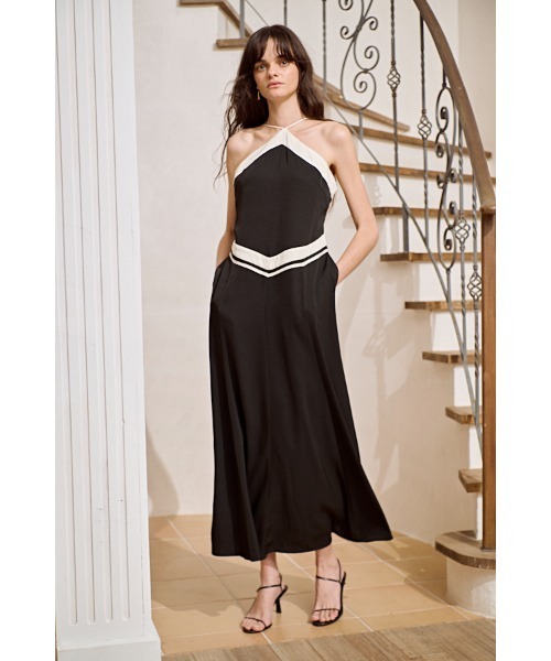 Estella.K(エステラケー)の「Riviera Grace Dress バイカラードレス(ワンピース・レディース・ブラック/オフホワイト・FREE)」の22枚目の写真