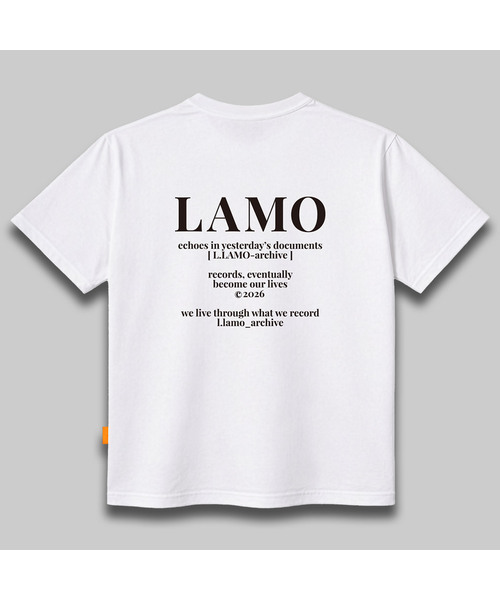 LLAMO（エラモ）の「LAMOアーカイブ 半袖Tシャツ 男女共用 ビッグサイズ（Tシャツ/カットソー・メンズ・チャコールグレー/ネイビー/ベージュ/ホワイト・MEDIUM/SMALL/4XL/3XL/2XL/X-LARGE/LARGE）」の2枚目の写真
