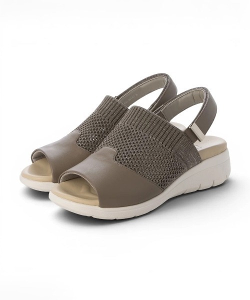 KISCO（キスコ）の「KISCO（キスコ）軽量ニットサンダル（サンダル・レディース・グレー/ブラック・L/24-24H/M/23-23H）」の2枚目の写真