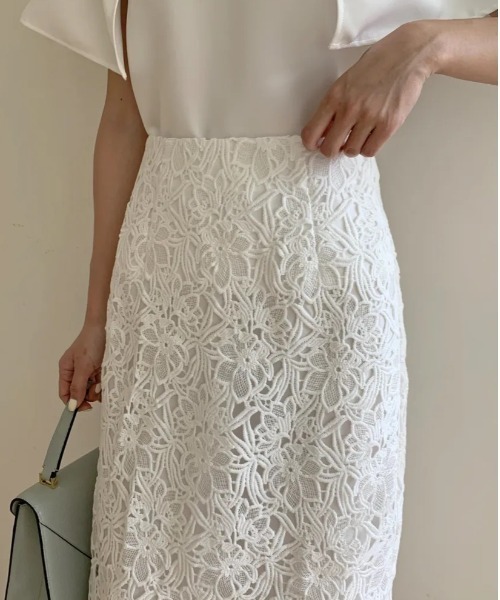 BIRTHDAY BASH(バースデイバッシュ)の「CHEMICAL LACE PENCIL SKIRT(スカート・レディース・ブルー/ホワイト・MEDIUM/SMALL)」の4枚目の写真