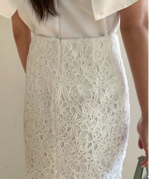 BIRTHDAY BASH(バースデイバッシュ)の「CHEMICAL LACE PENCIL SKIRT(スカート・レディース・ブルー/ホワイト・MEDIUM/SMALL)」の5枚目の写真