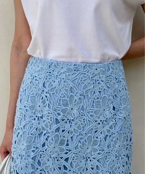 BIRTHDAY BASH(バースデイバッシュ)の「CHEMICAL LACE PENCIL SKIRT(スカート・レディース・ブルー/ホワイト・MEDIUM/SMALL)」の9枚目の写真