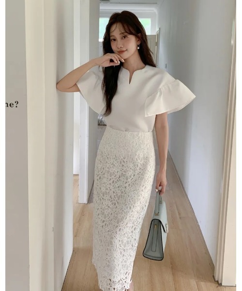 BIRTHDAY BASH(バースデイバッシュ)の「CHEMICAL LACE PENCIL SKIRT(スカート・レディース・ブルー/ホワイト・MEDIUM/SMALL)」の12枚目の写真