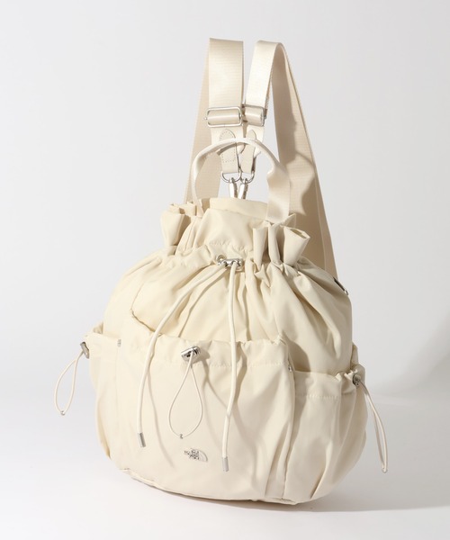 THE NORTH FACE(ザノースフェイス)の「【THE NORTH FACE/ザノースフェイス】BONNEY PACK M/ボニーパック 3WAY巾着型ショルダーバッグ(バックパック/リュック・メンズ・クリーム/ブラック/スモークピンク・FREE)」の2枚目の写真