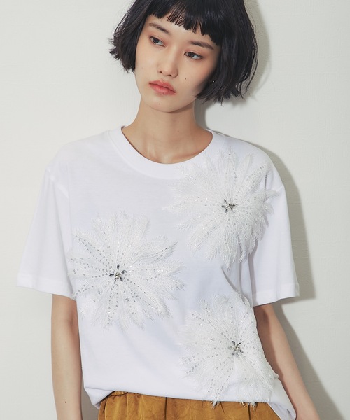 ANOTHER S(アナザーエス)の「花モチーフT(Tシャツ/カットソー・レディース・ブラック/ホワイト・FREE)」の12枚目の写真
