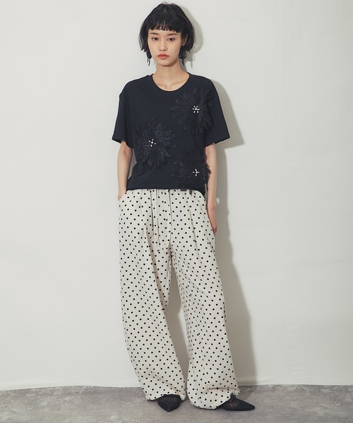 ANOTHER S(アナザーエス)の「花モチーフT(Tシャツ/カットソー・レディース・ブラック/ホワイト・FREE)」の17枚目の写真