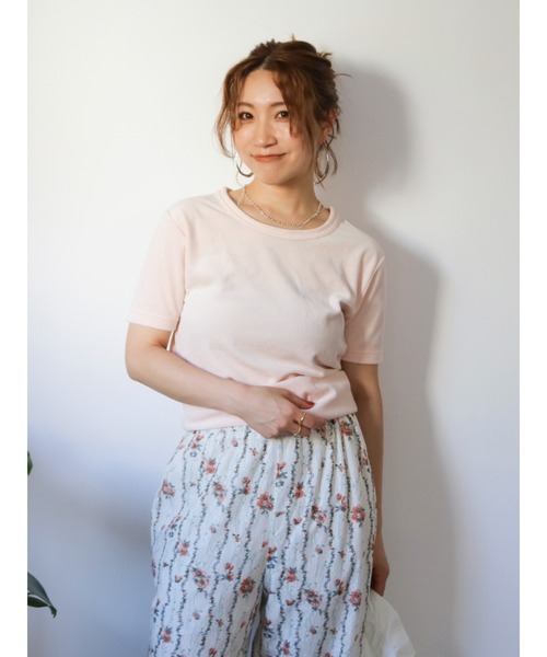 Ungrid(アングリッド)の「バックデザインハーフスリーブTee(Tシャツ/カットソー・レディース・ブラウン/ピンク/アイボリー・FREE)」の20枚目の写真