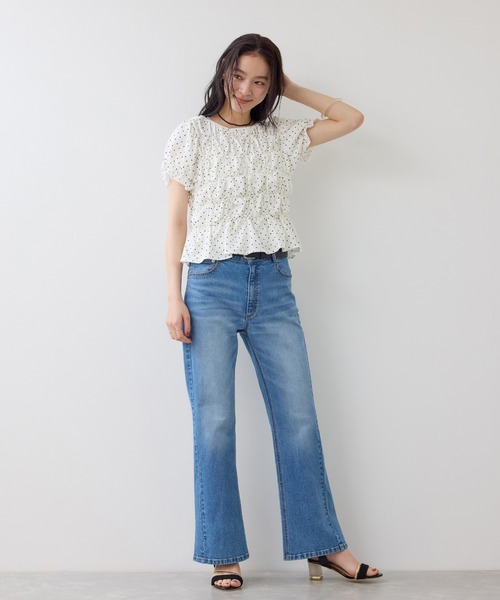 VIS(ビス)の「シャーリングデザインカットソー(Tシャツ/カットソー・レディース・ブラック/ピンク/キナリ・FREE)」の8枚目の写真