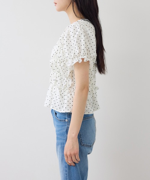 VIS(ビス)の「シャーリングデザインカットソー(Tシャツ/カットソー・レディース・ブラック/ピンク/キナリ・FREE)」の22枚目の写真