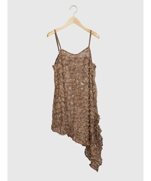 FIKA.(フィーカ)の「Jacquard hem camisole(キャミソール・レディース・オフホワイト/ブラウン・MEDIUM)」の4枚目の写真