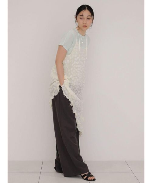 FIKA.(フィーカ)の「Jacquard hem camisole(キャミソール・レディース・オフホワイト/ブラウン・MEDIUM)」の16枚目の写真