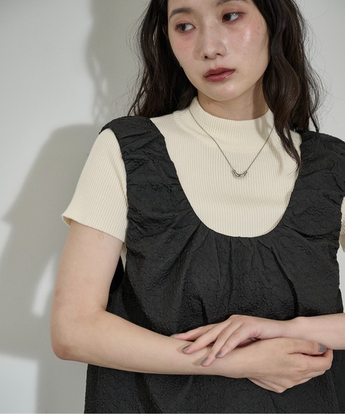 THE YOn(ザヨン)の「ジャガードチュニックノースリミニワンピース(ワンピース・レディース・クリーム/ブラック・FREE)」の10枚目の写真