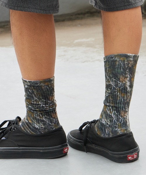AVIREX(アヴィレックス)の「AVIREX/アビレックス AX Real Tree Print Socks リアルツリー プリント ソックス 靴下 クルー丈ソックス カモフラージュ柄 迷彩柄 ストリート ミリタリー グランジ メンズ 2026年 夏 夏服(ソックス/靴下・メンズ・カモフラージュ・25-27)」の4枚目の写真