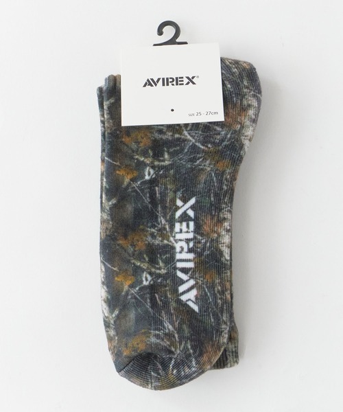 AVIREX(アヴィレックス)の「AVIREX/アビレックス AX Real Tree Print Socks リアルツリー プリント ソックス 靴下 クルー丈ソックス カモフラージュ柄 迷彩柄 ストリート ミリタリー グランジ メンズ 2026年 夏 夏服(ソックス/靴下・メンズ・カモフラージュ・25-27)」の2枚目の写真