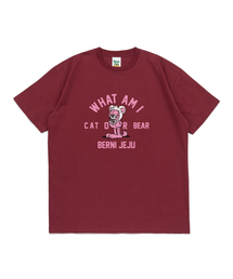 ジェジュ ワット エム アイ 半袖Tシャツ (ワイン)