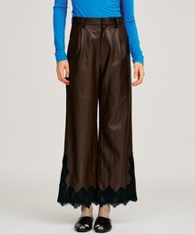 PRANK PROJECT | 【2026Autumn Pre-Order】ヴィーガンレザースリットレースパンツ / Vegan Leather Slit Lace Pants(その他パンツ)