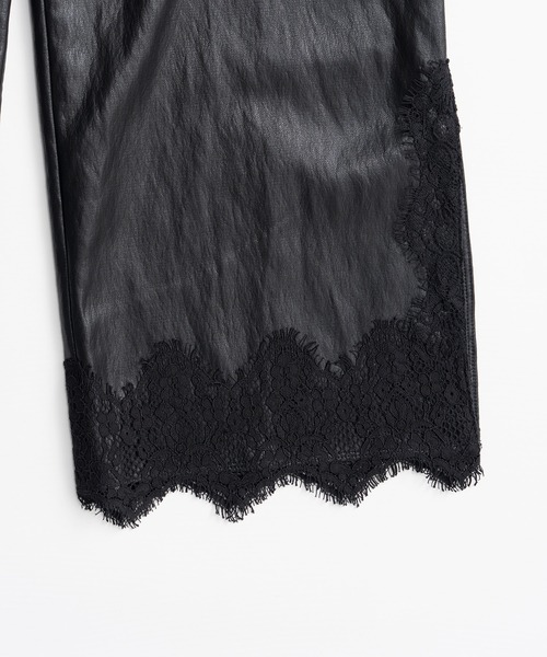 PRANK PROJECT(プランクプロジェクト)の「【2026Autumn Pre-Order】ヴィーガンレザースリットレースパンツ / Vegan Leather Slit Lace Pants(その他パンツ・レディース・ブラウン/ホワイト/ブラック・38/36/34)」の21枚目の写真