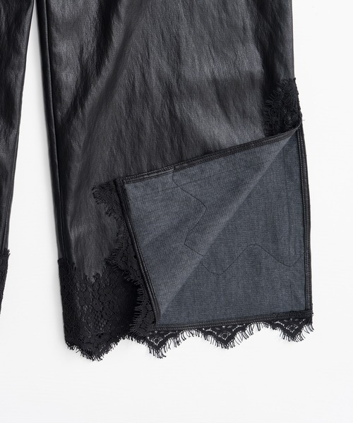PRANK PROJECT(プランクプロジェクト)の「【2026Autumn Pre-Order】ヴィーガンレザースリットレースパンツ / Vegan Leather Slit Lace Pants(その他パンツ・レディース・ブラウン/ホワイト/ブラック・38/36/34)」の22枚目の写真