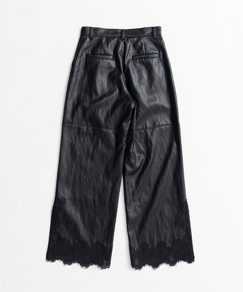 PRANK PROJECT(プランクプロジェクト)の「【2026Autumn Pre-Order】ヴィーガンレザースリットレースパンツ / Vegan Leather Slit Lace Pants(その他パンツ・レディース・ブラウン/ホワイト/ブラック・38/36/34)」の16枚目の写真