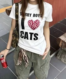 ロゴプリントTシャツ ドット柄ピチT