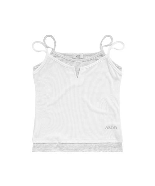 ASON(アズオン)の「SLIT LAYERED SLEEVELESS / WHITE(Tシャツ/カットソー・レディース・その他・FREE)」の2枚目の写真