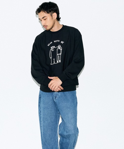 coca(coca)(コカ)の「スウェット風ベアプリントワイドロンT(Tシャツ/カットソー・メンズ・ブラック/ホワイト・XL/L/M)」の10枚目の写真