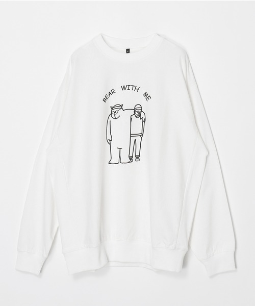 coca(coca)(コカ)の「スウェット風ベアプリントワイドロンT(Tシャツ/カットソー・メンズ・ブラック/ホワイト・XL/L/M)」の15枚目の写真