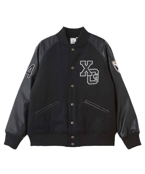 X-girl(エックスガール)の「FACE PATCH STADIUM JACKET(スタジャン・レディース・ブラック/バーガンディー・M/S)」の19枚目の写真