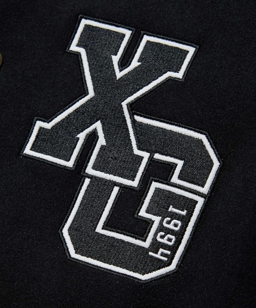 X-girl(エックスガール)の「FACE PATCH STADIUM JACKET(スタジャン・レディース・ブラック/バーガンディー・M/S)」の22枚目の写真