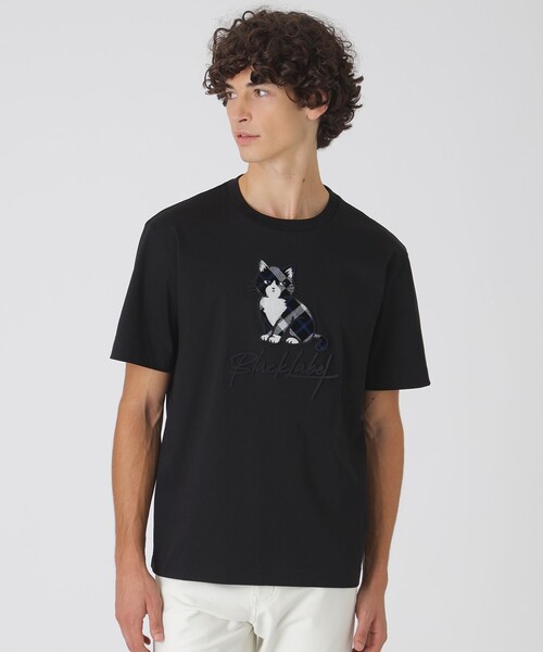 BLACK LABEL CRESTBRIDGE(ブラックレーベル・クレストブリッジ)の「クレストブリッジキャットグラフィックTシャツ(Tシャツ/カットソー・メンズ・オフホワイト/ブラック・S/XL/M/L)」の2枚目の写真