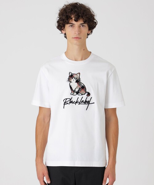 BLACK LABEL CRESTBRIDGE(ブラックレーベル・クレストブリッジ)の「クレストブリッジキャットグラフィックTシャツ(Tシャツ/カットソー・メンズ・オフホワイト/ブラック・S/XL/M/L)」の4枚目の写真
