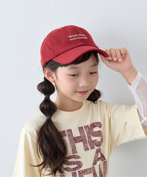 CIAOPANIC TYPY(チャオパニックティピー)の「【KIDS】起毛ツイルロゴCAP(キャップ・キッズ・チャコールグレー/レッド/ブラック・ONE SIZE)」の6枚目の写真