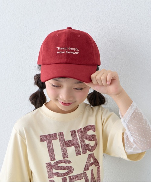 CIAOPANIC TYPY(チャオパニックティピー)の「【KIDS】起毛ツイルロゴCAP(キャップ・キッズ・チャコールグレー/レッド/ブラック・ONE SIZE)」の5枚目の写真