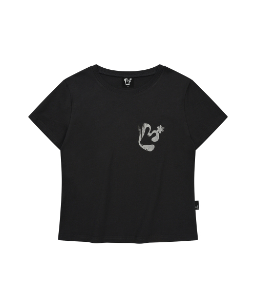 LMR（エルエムアール）の「ヴィンテージフローラルロゴスリム半袖TシャツBLACK（Tシャツ/カットソー・レディース・ブラック・SMALL）」の2枚目の写真