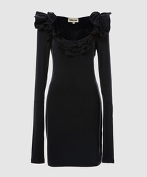 Lace Trim Stretch Fitted Dress